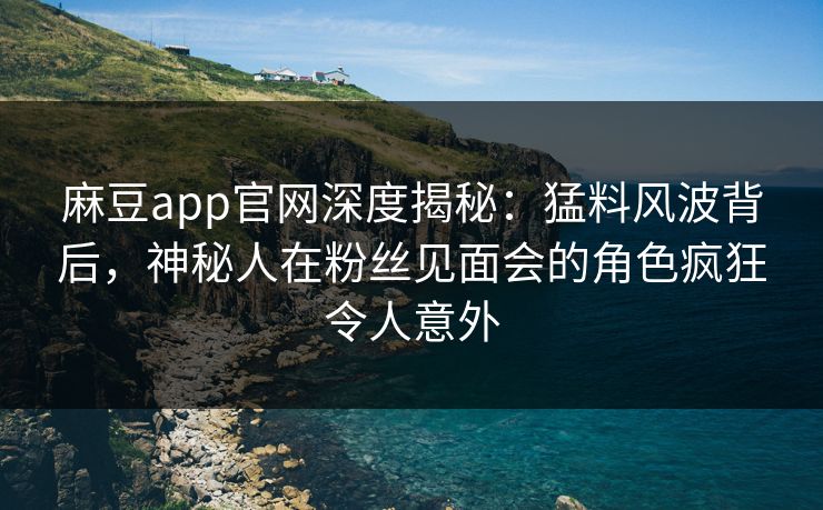 麻豆app官网深度揭秘：猛料风波背后，神秘人在粉丝见面会的角色疯狂令人意外